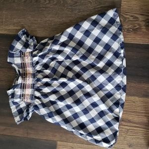 Carter's brand, 24 months, white, blue, plaid pattern, floral dress